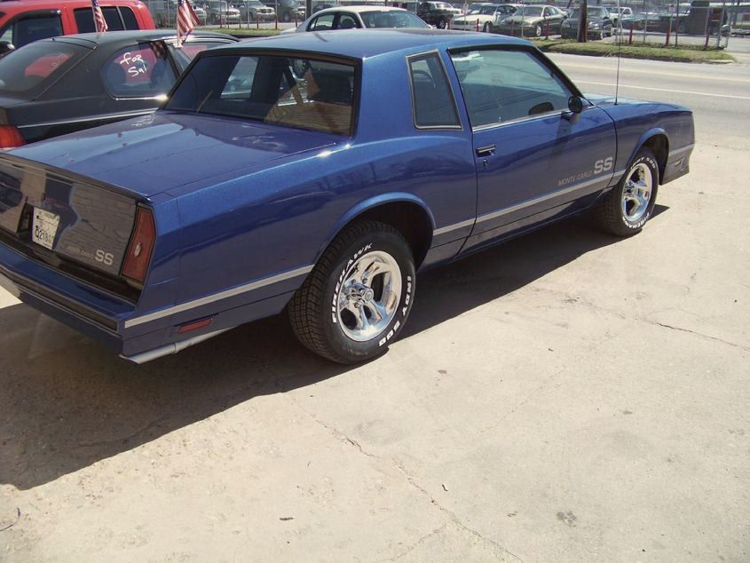 The finished 1984 Monte Carlo SS in blue, side view