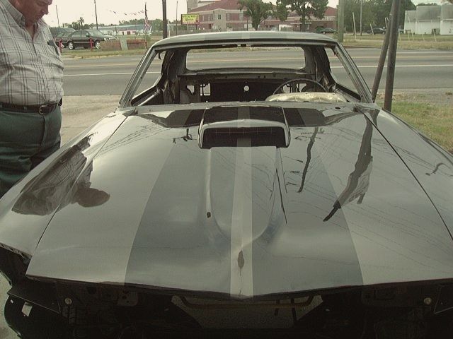 The 1969 Mustang body in primer